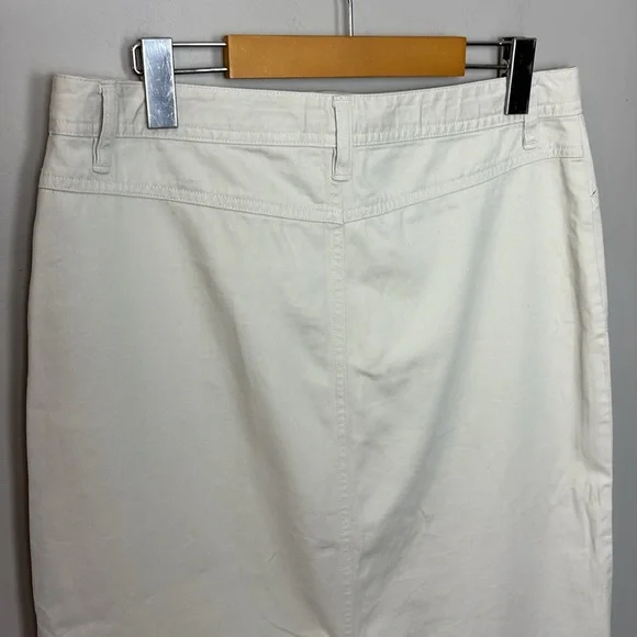 Old Navy Cream Minimalist Long Skirt Modest 100% Cotton Women's Size 8 - Picture 4 of 7